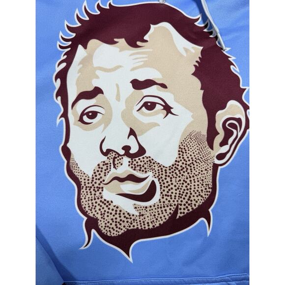 Rockstar Apparel *Rare* Bill Murray Roller Hockey Hoodie Polyester XL Blue - Picture 3 of 10